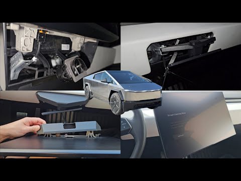 CTMODS Tesla Cybertruck Screen Swivel Tilt Mount Hinge Kit Detailed Close Up Installation Review