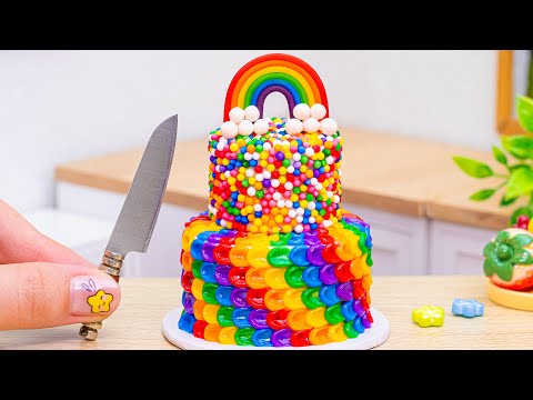 How To Make Tasty Miniature Buttercream Sprinkles Rainbow Cake 🌈 Satisfying Cake by Lotus Cakes