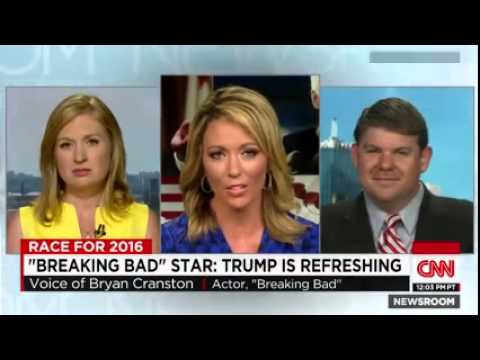 CNN News August 14 2015 'Breaking Bad' star calls Trump 'refreshin