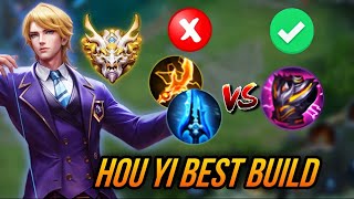 HOU YI BEST DAMAGE TANK BUILD FOR BEGINNERS| HONOR OF KINGS EPIC GRANDMASTER HOU YI BUILD AND ARCANA