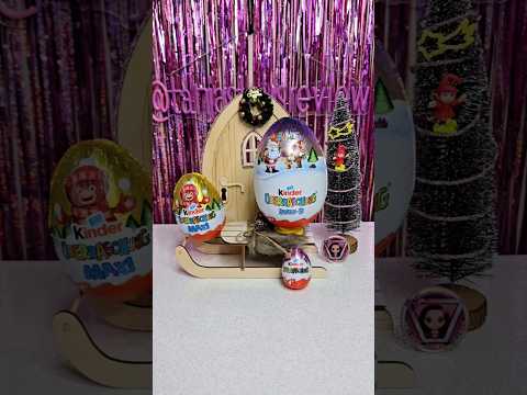 #shorts #asmr Unboxing Kinder Surprise Christmas MAXI Egg 🎄