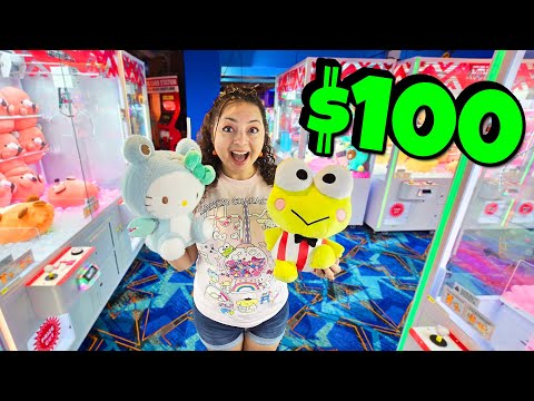 $100 Sanrio Claw Machine Challenge!