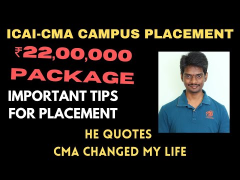 CMA Campus Placement | He Got A Package of ₹ 22,00,000 I CMA CHANGED MY LIFE