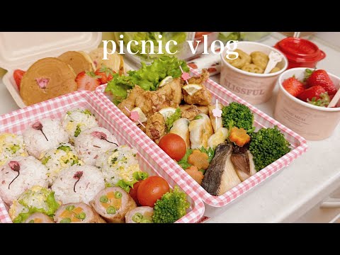 [vlog] A day off to make a bento and have a picnic with friends to see the cherry blossoms👯‍♀️🌸