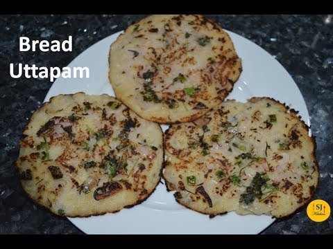 Instant Bread Uttapam Recipe | Simple & Easy Indian Breakfast Recipes with Bread