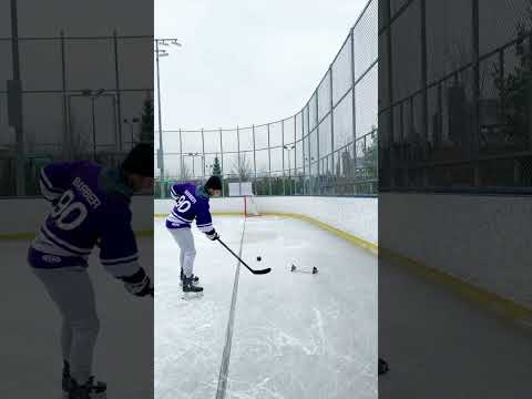 GOAL LINE CURVE SHOT TRICKSHOT #hockey #pavelbarber