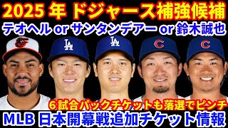 2025年MLB FA情報‼️ ドジャース外野補強候補 MLB日本開幕戦チケット最新情報💰 ６試合チケットも落選でピンチ💦 佐々木朗希 その他チームとは面談済みなのか⁉️ バーンズは245M以上希望💰