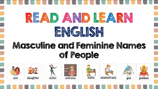 Masculine and Feminine Nouns 1 | Reading for Grade 1, Grade 2, and Grade 3 | English Words for Kids