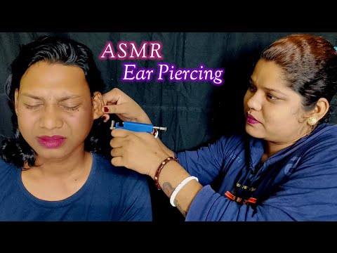 ASMR~ Doing My Sweet Bro Transformation Ear Piercing (Tutorials) @asmrsangi7044 🌹👂❤️