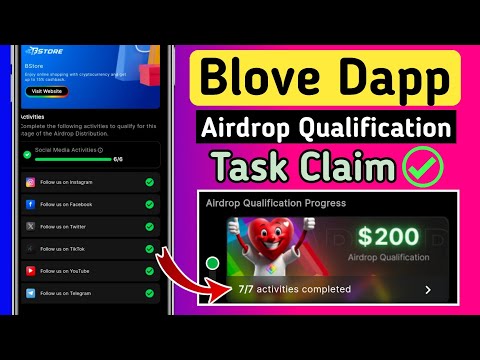 Blove Dapp Airdrop Task Claim ✅ Social Media Activities Task Complete ! Claim blove dapp new task