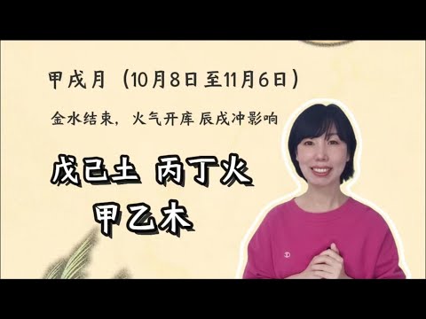 甲辰年甲戌月：戊己土、丙丁火、甲乙木运势分享/金水结束，火气开库，辰戌冲影响如何？