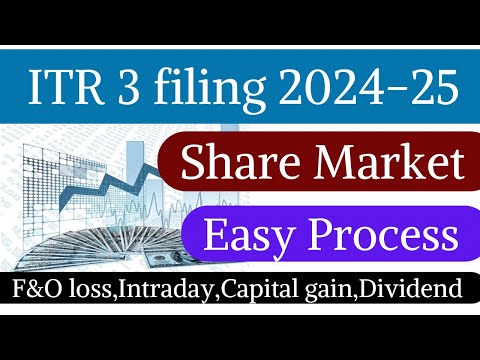 Income tax return(ITR 3) filing online 2024-25 for F&O loss,Intraday profit/loss,Capital gains/loss