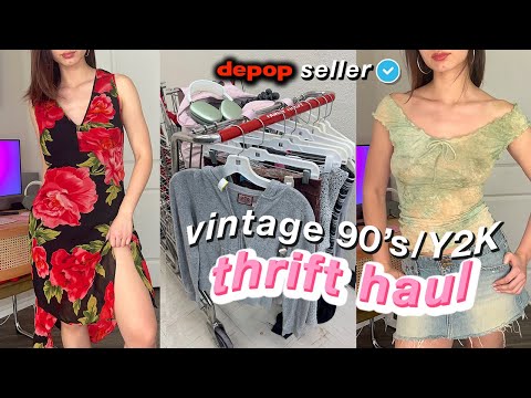 THRIFT WITH ME | 90s/Y2k THRIFT HAUL | FULL TIME DEPOP SELLER 🎀🍒