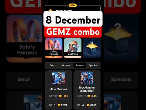 Gemz Daily Combo 8 December | Gemz Daily Code 8 December | Daily Combo Today