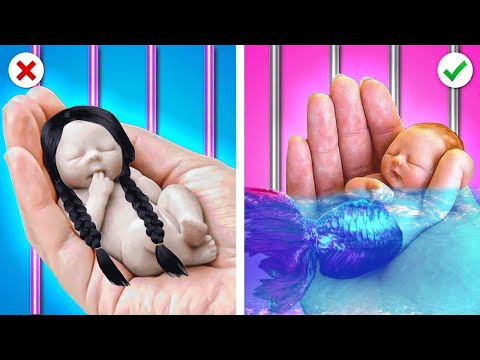 Pregnant Wednesday & Mermaid in BARBIE Prison! Funny Jail Situations by Crafty Panda GO!