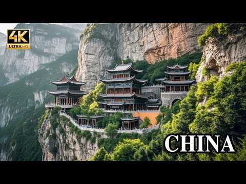 中国悬崖奇景：悬崖上的寺庙，悬浮千年的佛国世界！震撼心灵 4K china