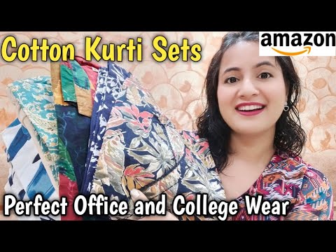 Perfect Cotton Kurti Sets For Office and Colleges / Kurti Sets ,Kurtis ,Coord Sets From Amazon