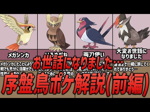 【ポケモン】序盤でお世話になったこと必須！！歴代ポケモンの序盤鳥ポケモンについて解説！（前編