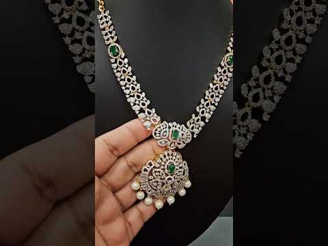 Premium quality CZ Short Necklace set with Chandbali Earrings for $48!#necklaceset #fashion #reels