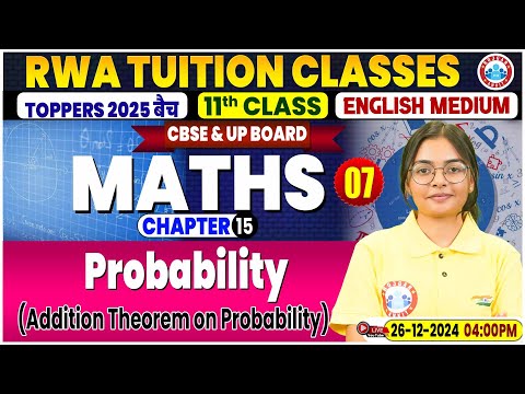 Class 11 Maths Chapter 15 Probability | Addition Theorem on Probability | 11th Maths Probability