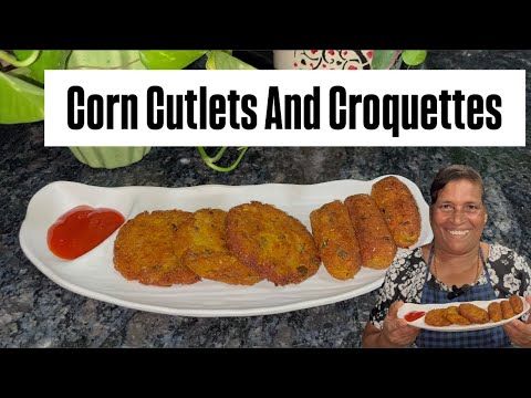 Corn Cutlets And Croquettes..#vegcutlets #cooking #goanfood #food #goanrecipes #recipe #cutlets