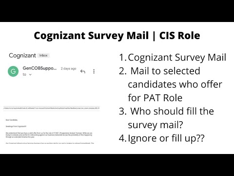 Cognizant Genc CIS Survey mail update | CIS Role | Fill up or Ignore?