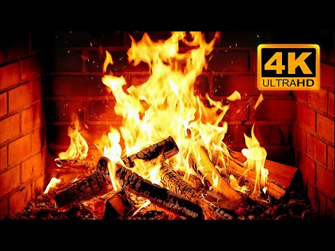 🔥 Cozy Fireplace 4K (12 HOURS). Fireplace with Crackling Fire Sounds. Fireplace Ambience