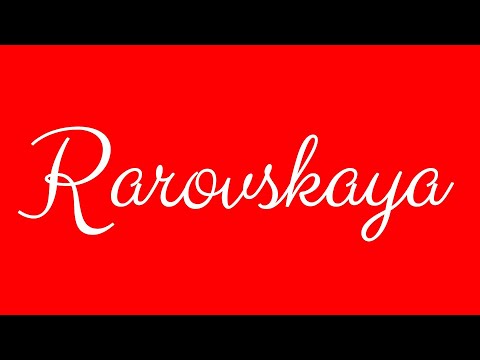 ✎ Rarovskaya ✎ English Cursive Handwriting Tutorial