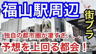 【予想を上回る都会】広島県福山市駅周辺を散策！広島市とは別の独自の都市圏での栄え方、観光地とも素晴しかった！