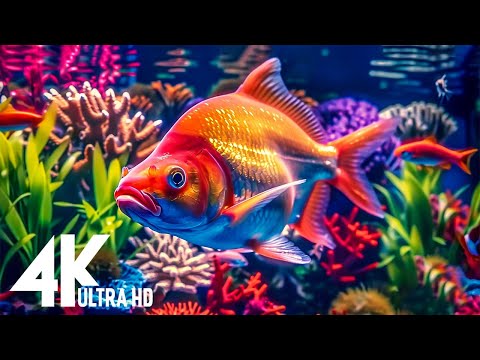 Explore the beautiful ocean wonders in 4k aquarium (ULTRA HD) And relaxing sounds, reduce stress