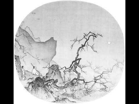 Henry Li's Live Streaming: painting a silk fan after Ma Yuan's Viewing Plum Blossoms by Moonlight