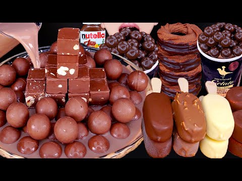 ASMR MALTESERS CHOCOLATE MAGNUM ICE CREAM NUTELLA DESSERT MUKBANG 초콜릿 먹방 チョコレート 咀嚼音 EATING SOUNDS