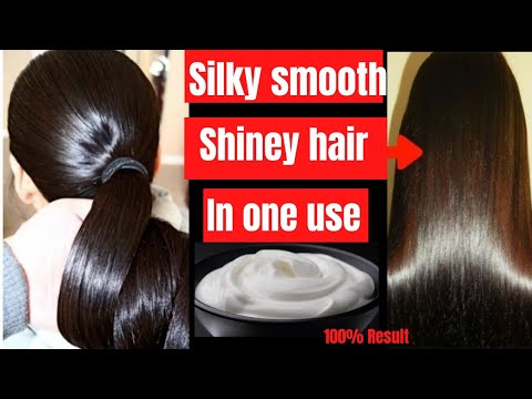 Silky smooth & straight hair at home. Hair mask for frizzfree long & strong hair. Banana & yoghurt