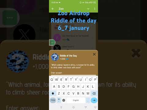 Zoo airdrop Riddle of the day 6 january#Riddle of the day today zoo airdrop bot