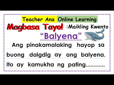 Maikling Kwento Part 2 ll Pagsasanay sa Pagbasa ll Grade 1 & 2 ll Matutong Bumasa ll Teacher Ana