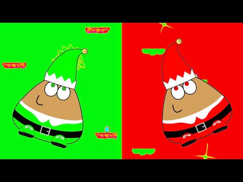 POU ELFO VERDE VS POU ELFO VERMELHO - Sky Jump | Pou Vlogs