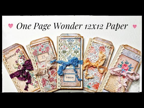 Junk Journal Ephemera - One Page Wonder - 12x12 Paper - How To - Tutorial