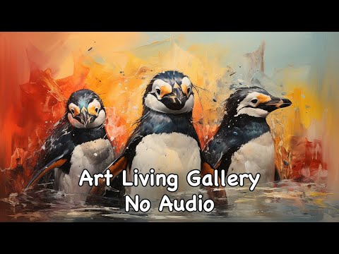 Silent TV Wall Art Slideshow | A Playful Impressionistic Adventure with Adorable Animals (No Sound)