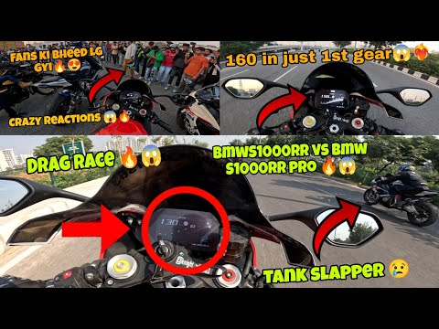 Crazy reactions bheed lg gyi fans ki😱❤️160 in just 1st gear😱🔥 drag race Bmws1000rr vs zx10r🔥😮