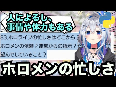 【AI切り抜き】かなたそが語る、ホロメンの忙しさ事情【ホロライブ/天音かなた】