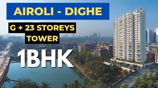 Airoli-Dighe | 1BHK 523 carpet | near Railway Station & Highway | 8652601787 | #airoli #property