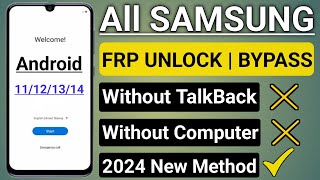 Samsung FRP Bypass 2024|Android 13-14 New Security 2024|Frp Lock Removal Samsung | Bypass Frp