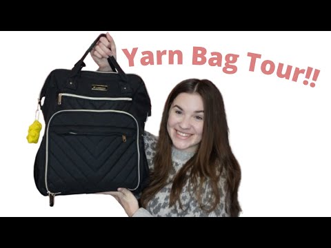 What's In My Yarn Bag- Crochet Bag Tour!! Best Yarn Bag For Crocheting!