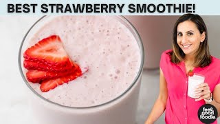 4-Ingredient Simple STRAWBERRY BANANA SMOOTHIE