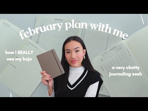 chatty february 2022 plan with me | minimalist bullet journal setup & how i use my spreads