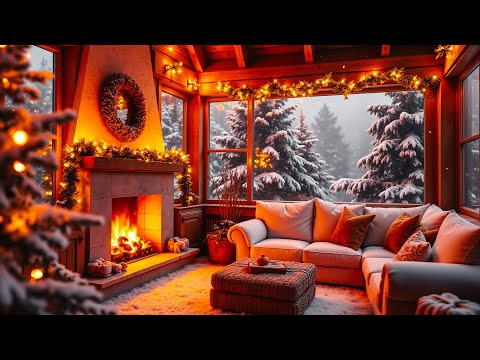 Soothing Fire Sounds And Winter Snow Cozy Room Ambience For A Calm Peaceful Christmas Relaxation