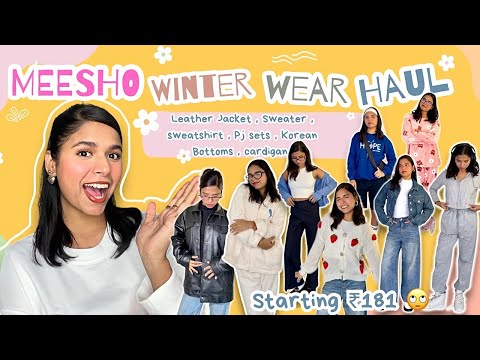 Meesho Winter Haul 🍂🍁|| Sweatshirt ,Leather Jacket , Sweater, PJ Set ,Cardigan || Pinterest Finds 🎀