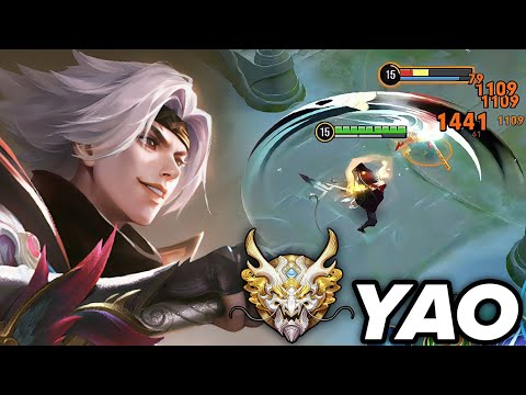 YAO JUNGLE INSANE BURST DAMAGE GAMEPLAY RANK GRANDMASTER - HONOR OF KINGS