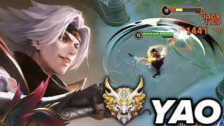 YAO JUNGLE INSANE BURST DAMAGE GAMEPLAY RANK GRANDMASTER - HONOR OF KINGS