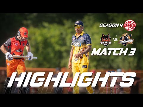 GT20 Canada Season 4 | Match - 3 | Brampton Wolves vs Surrey Jaguars | Highlights